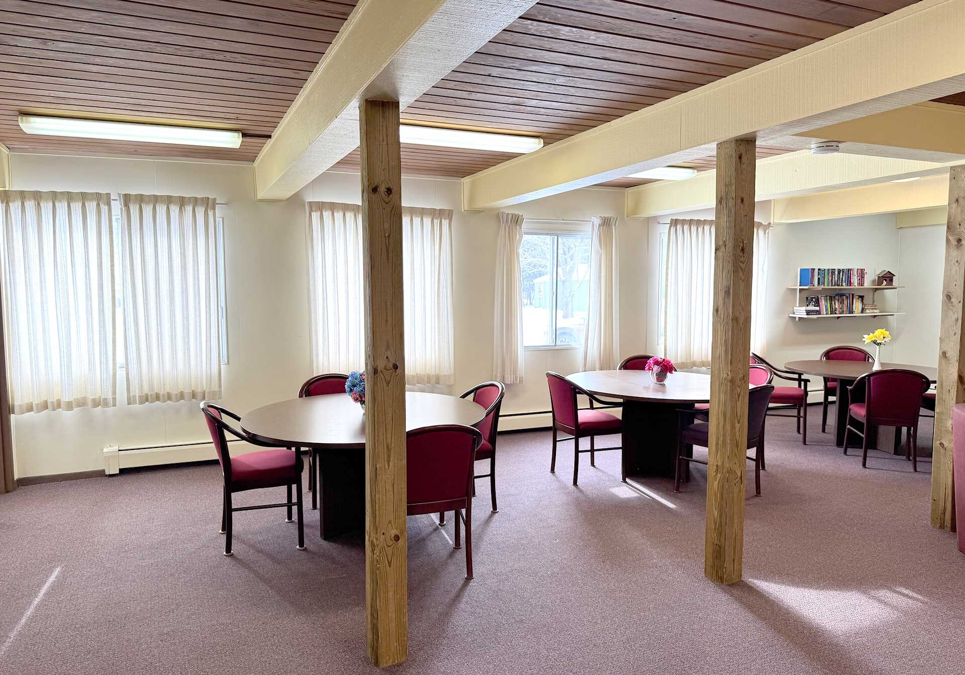 The community room at village green west apartments for rent in two rivers, wisconsin